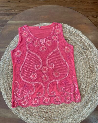 musculosa tull bordado