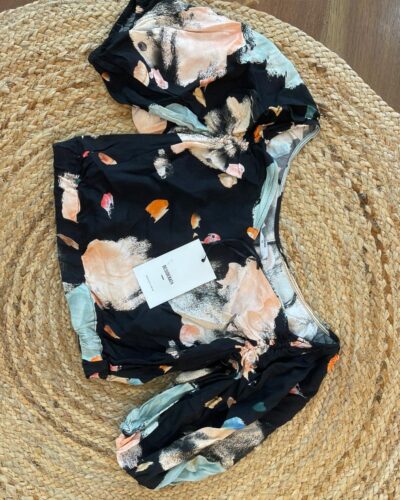 BLUSAS blusa corta estampada crepe